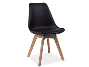 4-ių kėdžių komplektas Signal Meble Kris, juodos/ąžuolo spalvos kaina ir informacija | Virtuvės ir valgomojo kėdės | pigu.lt
