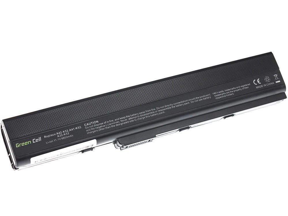 Green Cell Laptop Battery for Asus K52 K52J K52F K52JC K52JR K52N X52 X52J A52 A52F kaina ir informacija | Akumuliatoriai nešiojamiems kompiuteriams | pigu.lt