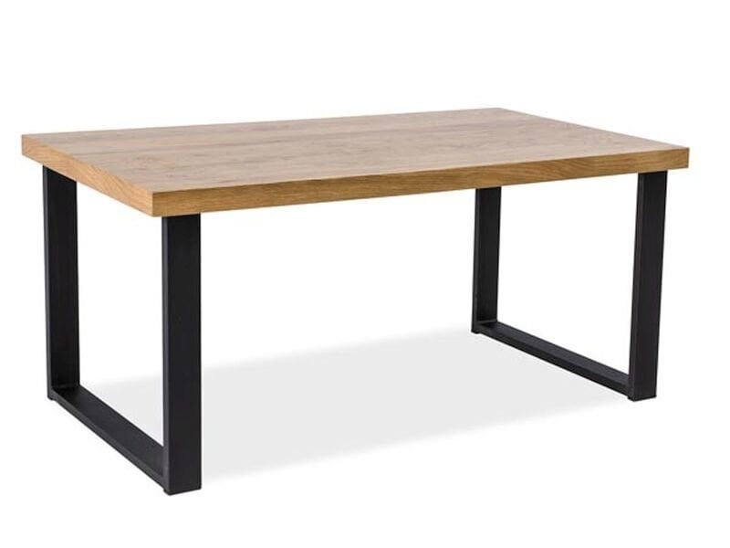 Stalas Signal Meble Umberto, 150x90x75 cm, juodos/ąžuolo spalvos kaina ir informacija | Virtuvės ir valgomojo stalai, staliukai | pigu.lt
