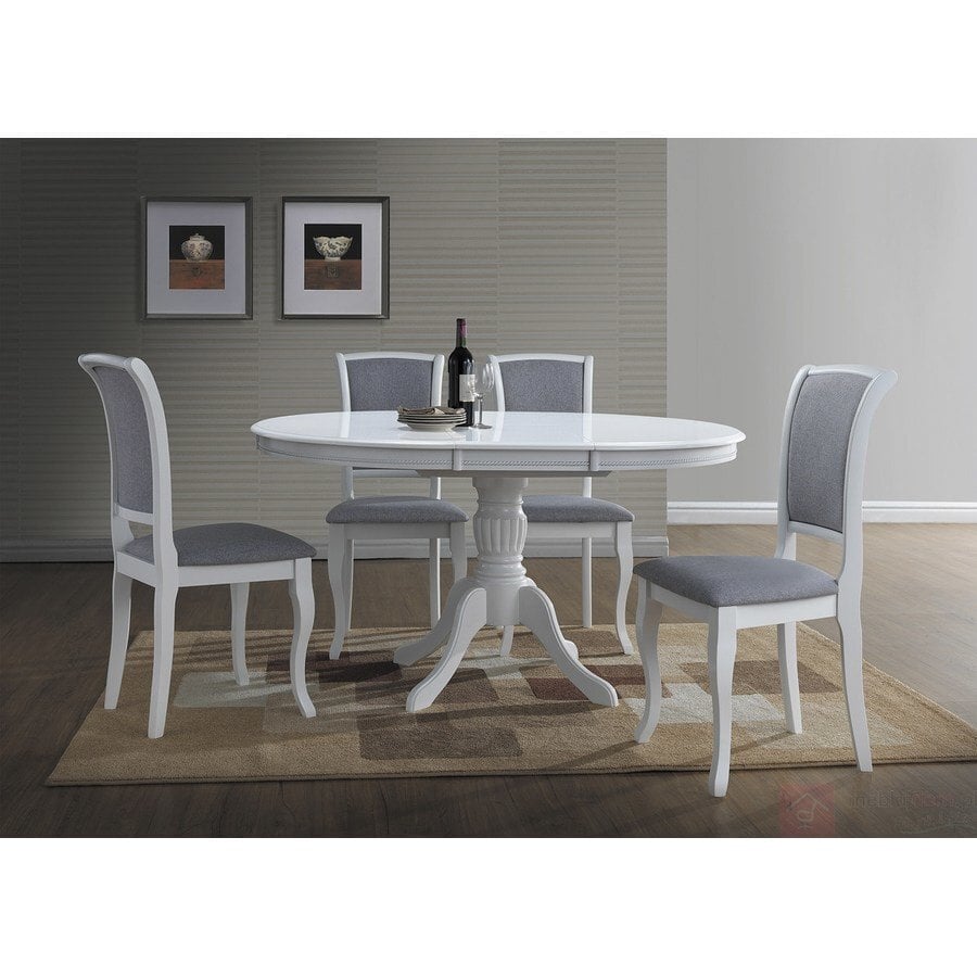 2-jų kėdžių komplektas Signal Meble Mnsc, baltas/pilkas цена и информация | Virtuvės ir valgomojo kėdės | pigu.lt