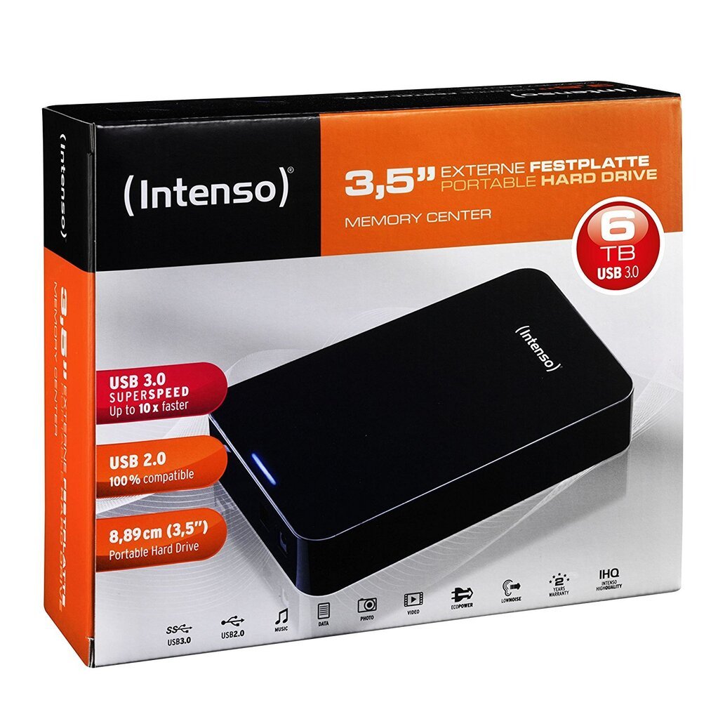 Intenso Memory Center 3.5'' 6TB USB 3.0 цена и информация | Išoriniai kietieji diskai (SSD, HDD) | pigu.lt