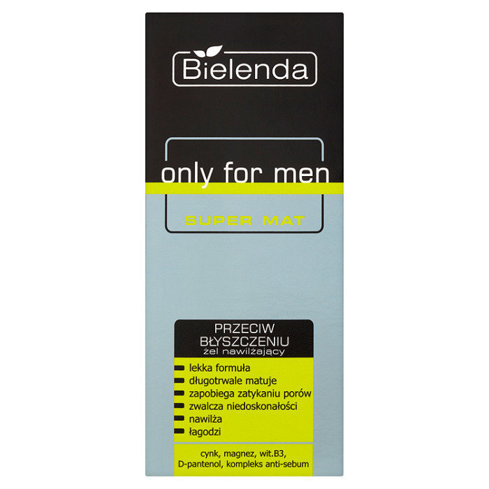 Drėkinamasis veido gelis vyrams Bielenda Only For Men Super Mat 50 ml kaina ir informacija | Veido kremai | pigu.lt