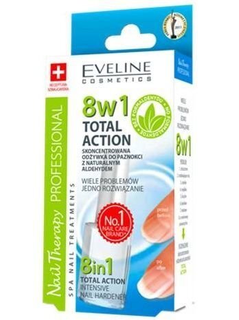 Nagų stipriklis Eveline 8in1Total Action Sensitive 12 ml kaina ir informacija | Nagų lakai, stiprintojai | pigu.lt