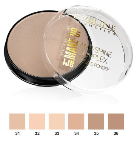 Kompaktinė pudra Eveline Art Make-Up Anti-Shine Complex 14 g, 36 Deep Beige цена и информация | Makiažo pagrindai, pudros | pigu.lt