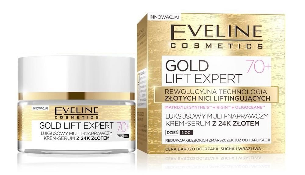 Veido kremas Eveline Gold Lift Expert 70+ 50 ml цена и информация | Veido kremai | pigu.lt