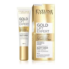 Восстанавливающая сыворотка для кожи вокруг глаз Eveline Gold Lift Expert SPF8 15 мл цена и информация | Сыворотки, кремы для век | pigu.lt