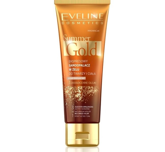 Savaiminio įdegio kremas tamsesnei kūno ir veido odai Eveline Summer Gold  3in1 100 ml kaina | pigu.lt