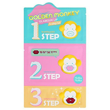 3 žingsnių priežiūros sistema sausoms lūpoms Holika Holika Golden Monkey Glamour, 20 ml kaina ir informacija | Lūpų dažai, blizgiai, balzamai, vazelinai | pigu.lt