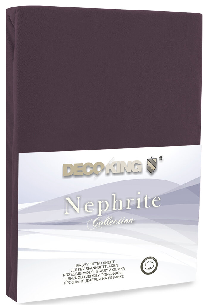 DecoKing jersey Nephrite Chocolate collection paklodė su guma čiužiniui , 200x200 cm цена и информация | Paklodės | pigu.lt