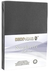 DecoKing jersey Nephrite Dimgrey collection paklodė su guma čiužiniui , 200x220 cm kaina ir informacija | Paklodės | pigu.lt