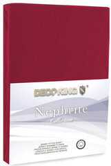 DecoKing jersey Nephrite Maroon collection paklodė su guma čiužiniui , 200x220 cm kaina ir informacija | Paklodės | pigu.lt