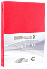 DecoKing jersey Nephrite Red collection paklodė su guma čiužiniui , 120x200 cm kaina ir informacija | Paklodės | pigu.lt