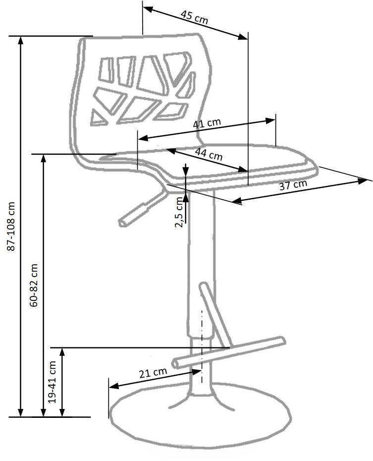 Baro kėdė Halmar H 34, juoda/ruda kaina ir informacija | Virtuvės ir valgomojo kėdės | pigu.lt