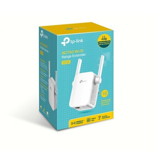 TP-LINK RE205 цена и информация | Signalo stiprintuvai (Range Extender) | pigu.lt