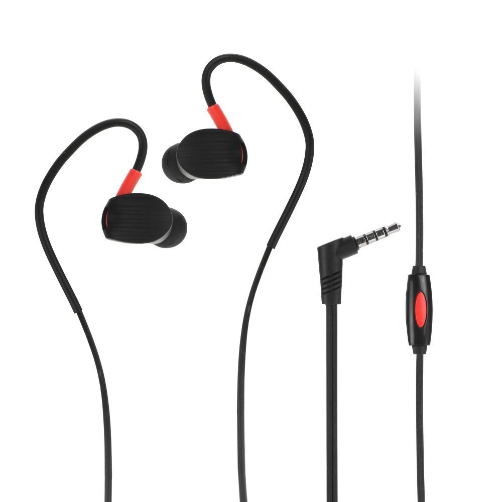 Blue Star Sport SP93 Universal Headset with mic/remote 3.5mm / 1.2m / Black/Red kaina ir informacija | Ausinės | pigu.lt