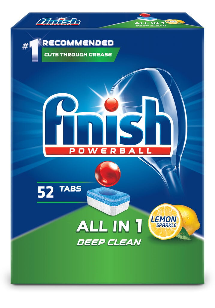 Finish All In 1 Lemon indaplovių tabletės, 52 vnt цена и информация | Indų plovimo priemonės | pigu.lt