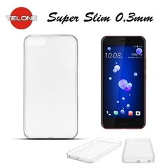 Telone Ultra Slim 0.3mm Back Case HTC U11 / U11 Dual супер тонкий чехол Прозрачный цена и информация | Чехлы для телефонов | pigu.lt