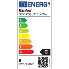 SIGO R50 LED lemputė E14 WW šilta Kanlux kaina ir informacija | Elektros lemputės | pigu.lt