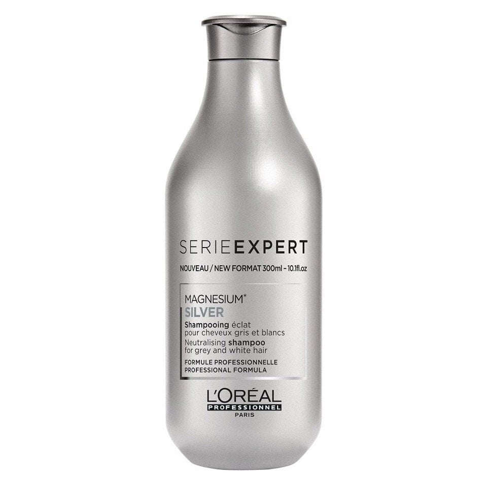 Geltonus plaukų tonus neutralizuojantis šampūnas šviesintiems plaukams L'Oreal Professionnel Serie Expert Silver 300 ml цена и информация | Šampūnai | pigu.lt