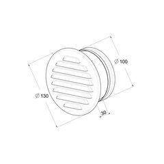 Ventiliacinės grotelės Awenta, 100mm, bronzos spalvos kaina ir informacija | Vonios ventiliatoriai | pigu.lt