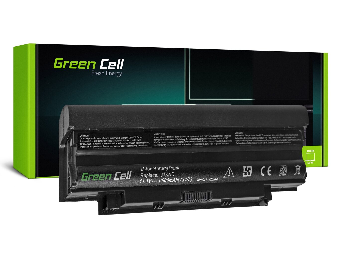 Green Cell Laptop Battery for Dell Inspiron 15 N5010 15R N5010 N5010 N5110 14R N5110 3550 Vostro 3550 kaina ir informacija | Akumuliatoriai nešiojamiems kompiuteriams | pigu.lt