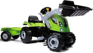 Трактор-погрузчик с прицепом Smoby, зеленый цена и информация | Игрушки для малышей | pigu.lt