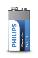 Philips Ultra Alkaline 9V 1x батарея цена и информация | Батарейки | pigu.lt