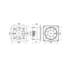 Ištraukimo ventiliatoriaus Equation, KW125T 125 mm, balta kaina ir informacija | EQUATION Vonios kambario įranga | pigu.lt