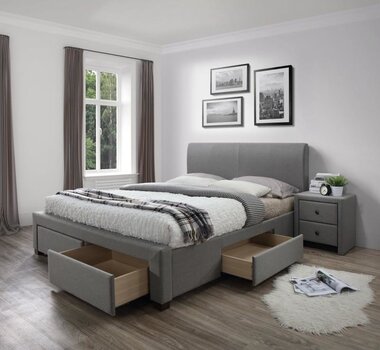 Кровать Halmar Modena с ящиками для хранения вещей, 160x200 см, серый цвет цена и информация | Кровати | pigu.lt