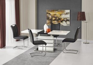 Išskleidžiamas stalas Halmar Nord, baltas/juodas kaina ir informacija | Virtuvės ir valgomojo stalai, staliukai | pigu.lt