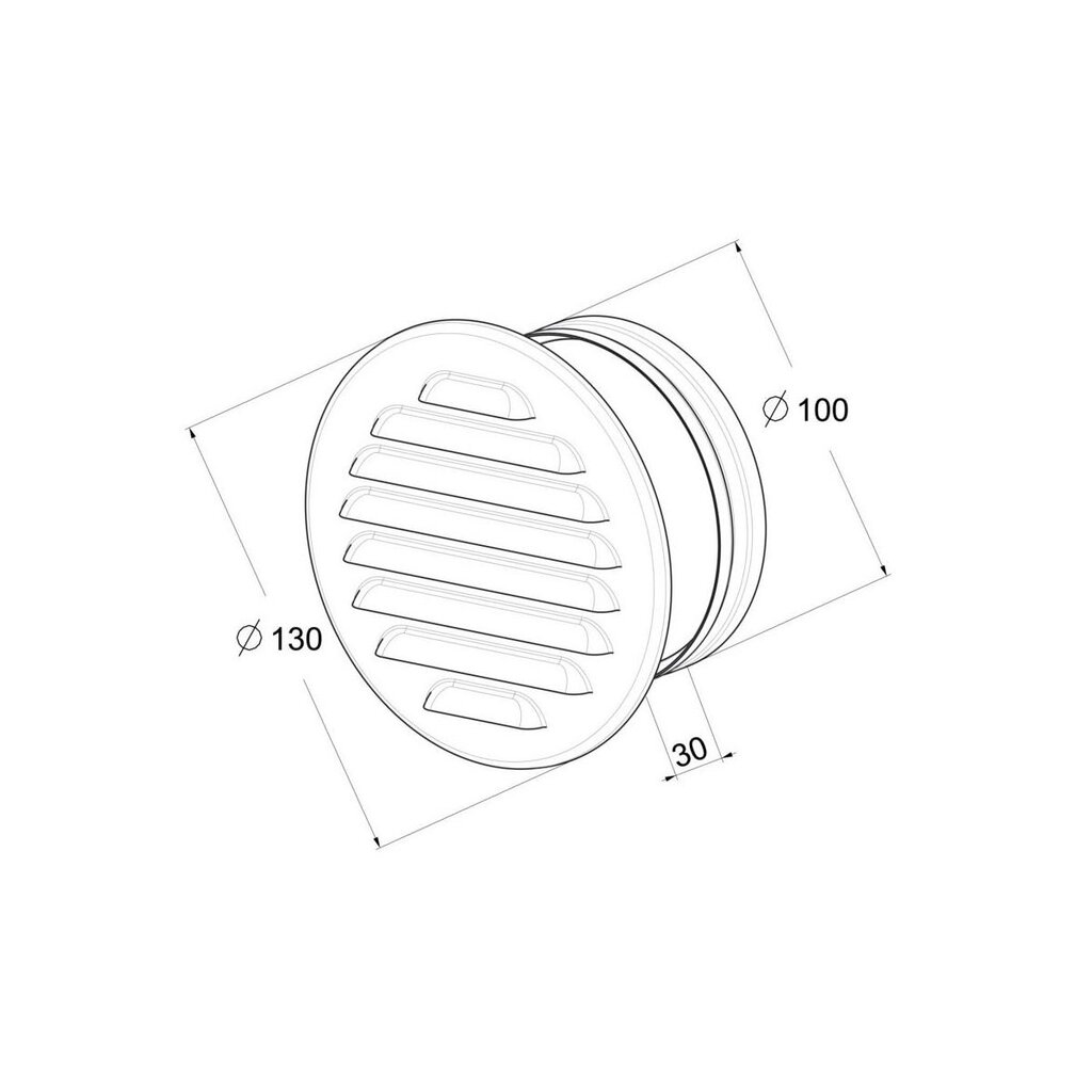 Ventiliacinės grotelės Awenta, 100mm, baltos spalvos kaina ir informacija | Vonios ventiliatoriai | pigu.lt