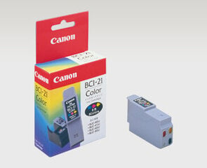 Canon Cartridge BCI-21C 3-Color, Žydra, rožinė, geltona kaina ir informacija | Kasetės rašaliniams spausdintuvams | pigu.lt