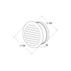 Ventiliacinės grotelės Awenta, 125mm, sidabro spalvos kaina ir informacija | Vonios ventiliatoriai | pigu.lt