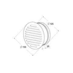 Вентиляционная решетка Awenta, 125мм, белый цвет цена и информация | Вентиляторы для ванной | pigu.lt