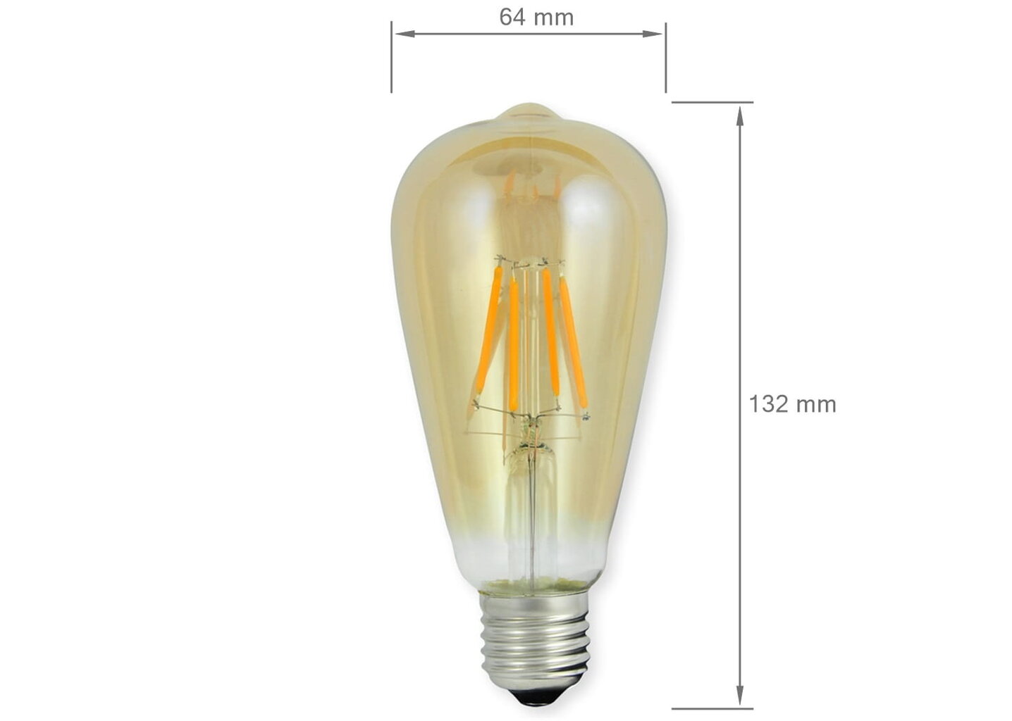 LED lemputė E27 4W ST64 Filament Retro Amber - šiltai balta (2000K) цена и информация | Elektros lemputės | pigu.lt