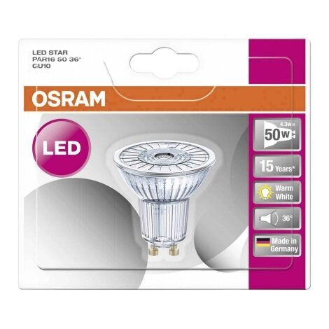 LED lemputė OSRAM Star GU10 4,3W 350lm kaina ir informacija | Elektros lemputės | pigu.lt