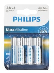 PHILIPS AA Ultra 4 шт. цена и информация | Батарейки | pigu.lt
