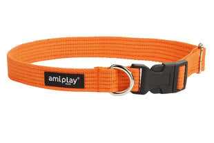 Хлопковый ошейник Amiplay, M, оранжевый цена и информация | Ошейники, подтяжки для собак | pigu.lt
