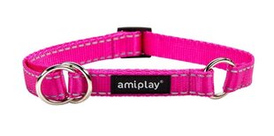 Полу-удушающий ошейник Amiplay Reflective, M, розовый цена и информация | Ошейники, подтяжки для собак | pigu.lt