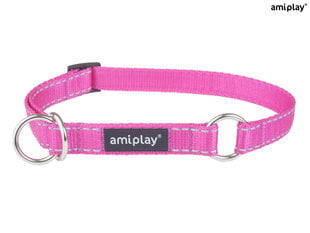 Amiplay pusiau smaugiamas antkaklis Reflective, XL, rožinis цена и информация | Ошейники, подтяжки для собак | pigu.lt