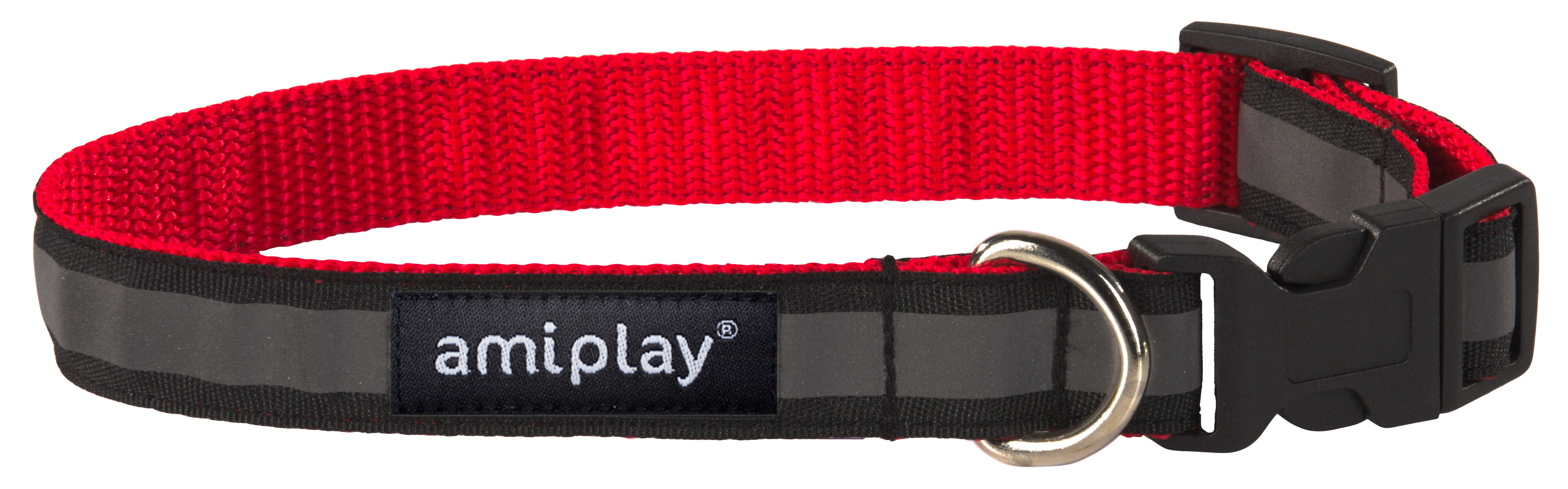 Amiplay reguliuojamas antkaklis Shine, XL, raudonas  