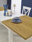 Išskleidžiamas stalas Halmar Leonardo, baltos/ąžuolo spalvos kaina ir informacija | Virtuvės ir valgomojo stalai, staliukai | pigu.lt