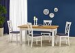 Išskleidžiamas stalas Halmar Leonardo, baltos/ąžuolo spalvos kaina ir informacija | Virtuvės ir valgomojo stalai, staliukai | pigu.lt