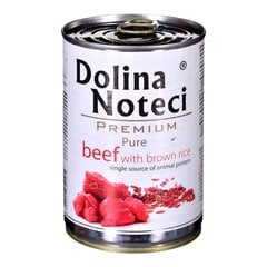 Dolina Noteci Premium Pure с говядиной и рисом, 400 г цена и информация | Консервы для собак | pigu.lt