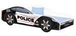 Кровать с матрасом Car BED-POLICE-1, 140x70 см, черная/белая