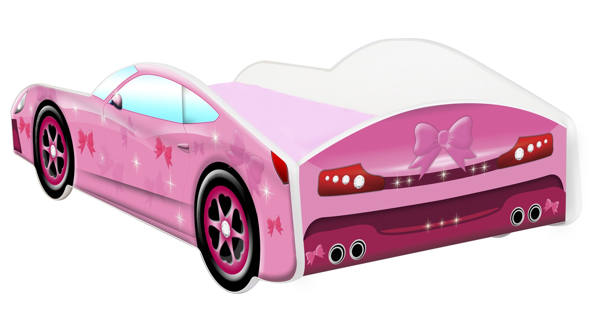 Lova su čiužiniu Car BED-PINK-2, 140x70 cm, rožinė цена и информация | Vaikiškos lovos | pigu.lt
