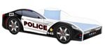 Кровать с матрасом Car BED-POLICE-1, 160x80 см, черная/белая