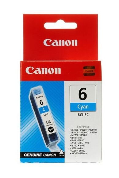 Rašalo kasetė CANON BCI-6C, mėlyna kaina ir informacija | Kasetės rašaliniams spausdintuvams | pigu.lt