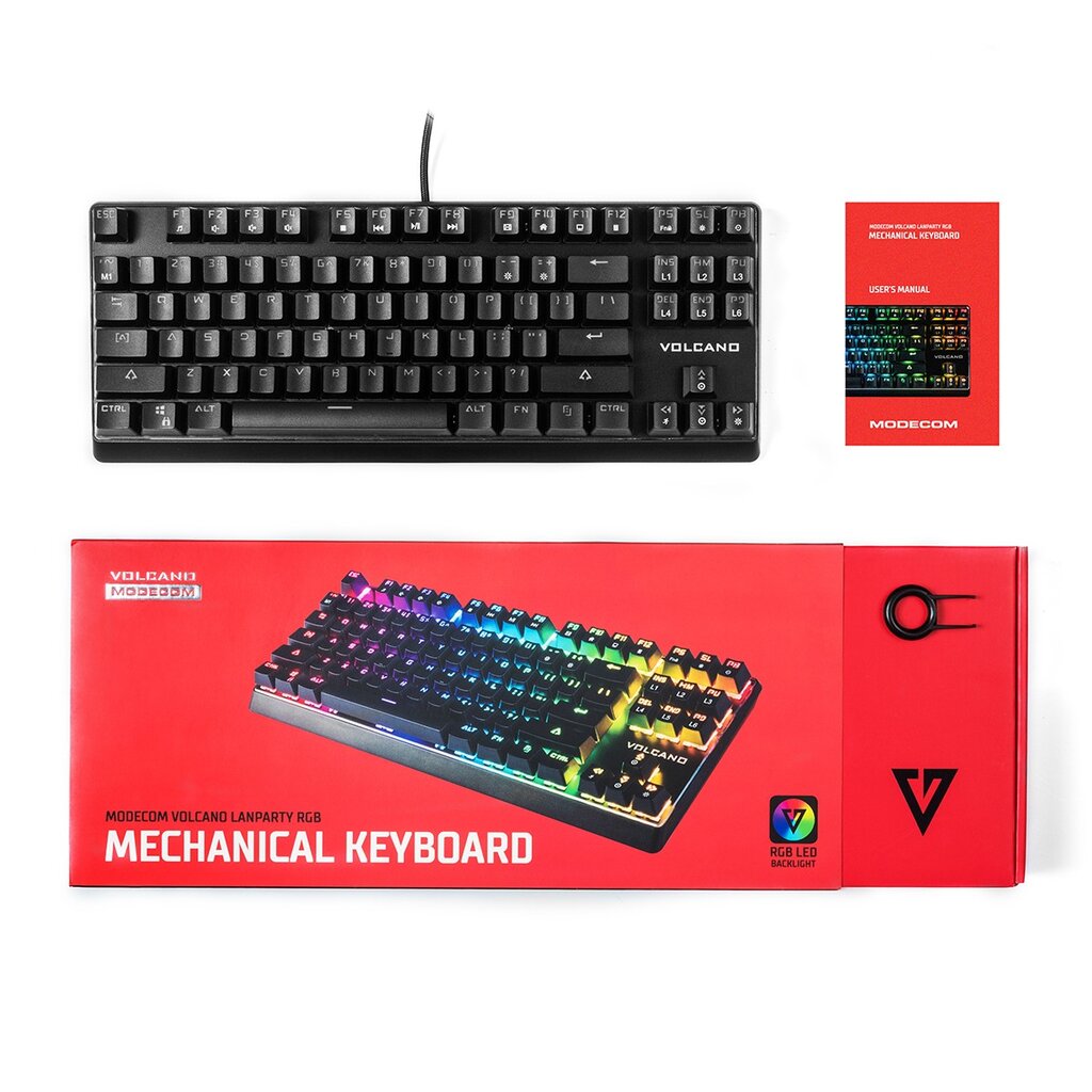 Modecom LanParty RGB Outemu Brown kaina ir informacija | Klaviatūros | pigu.lt