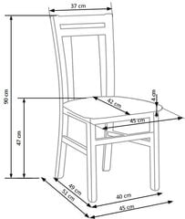 2-jų kėdžių komplektas Halmar Hubert 8, ąžuolo/pilkos spalvos kaina ir informacija | Virtuvės ir valgomojo kėdės | pigu.lt